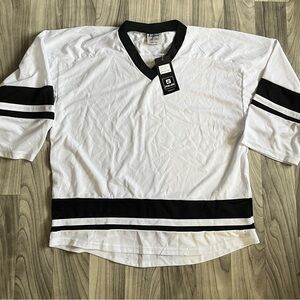 Walker Men's White and Black Hockey Jersey